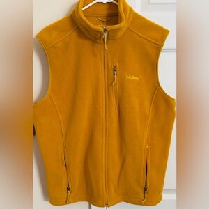 LL BEAN Polartec Fleece Sweater Vest  Goldenrod Yellow Men's Sz L Gorpcore
